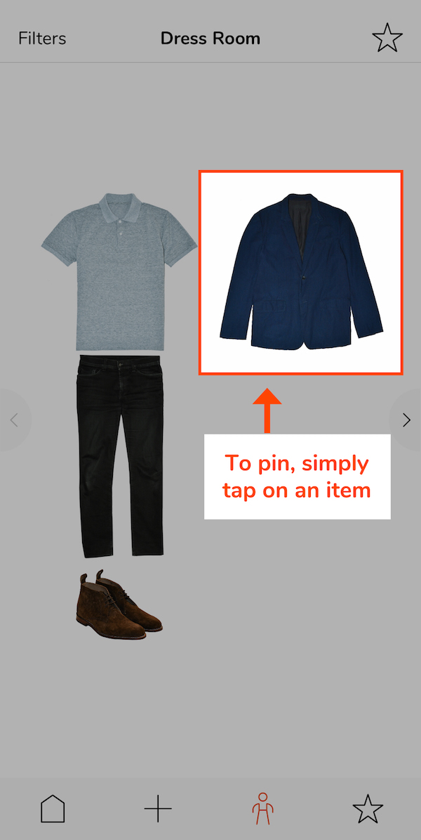 Tap on an item to pin